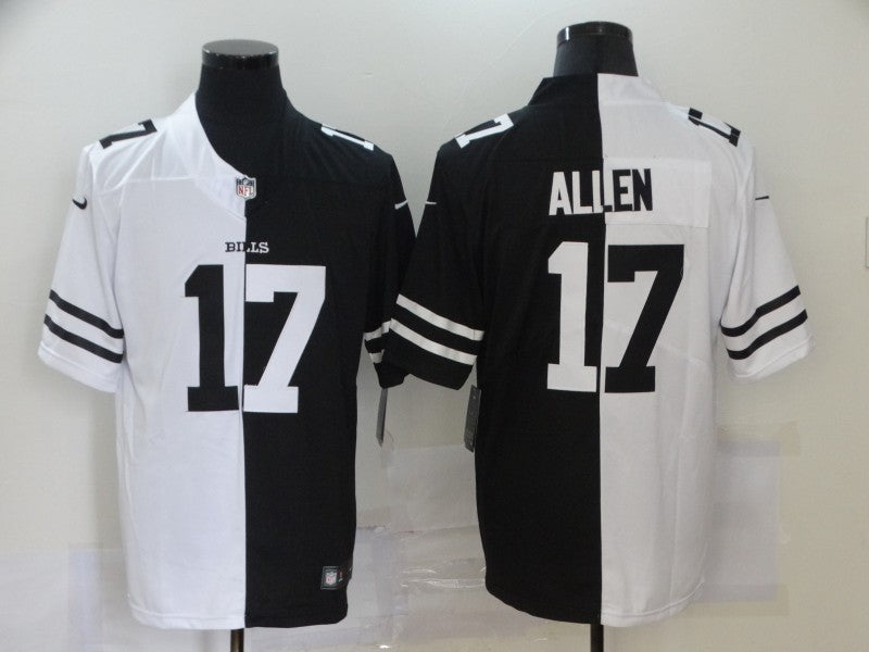 Men's Buffalo Bills Josh Allen #17 Black/White Game Jersey1
