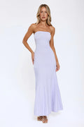 Statement Mode Strapless Maxi Dress Lilac