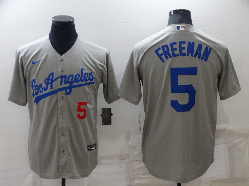 Men's Los Angeles Dodgers Freddie Freeman #5 Gray Replica Player Jersey1
