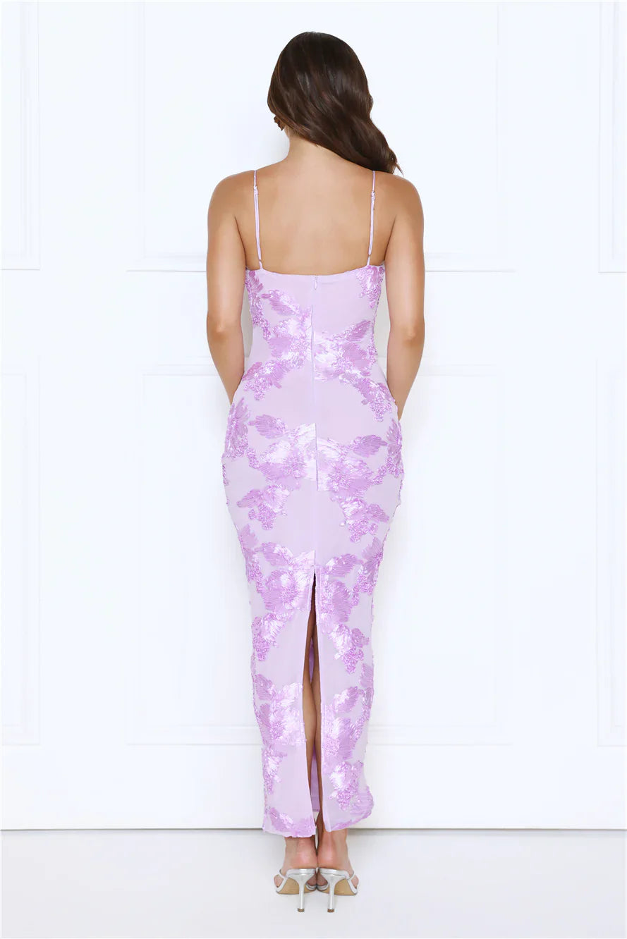 Estelle Mesh Maxi Dress Lilac
