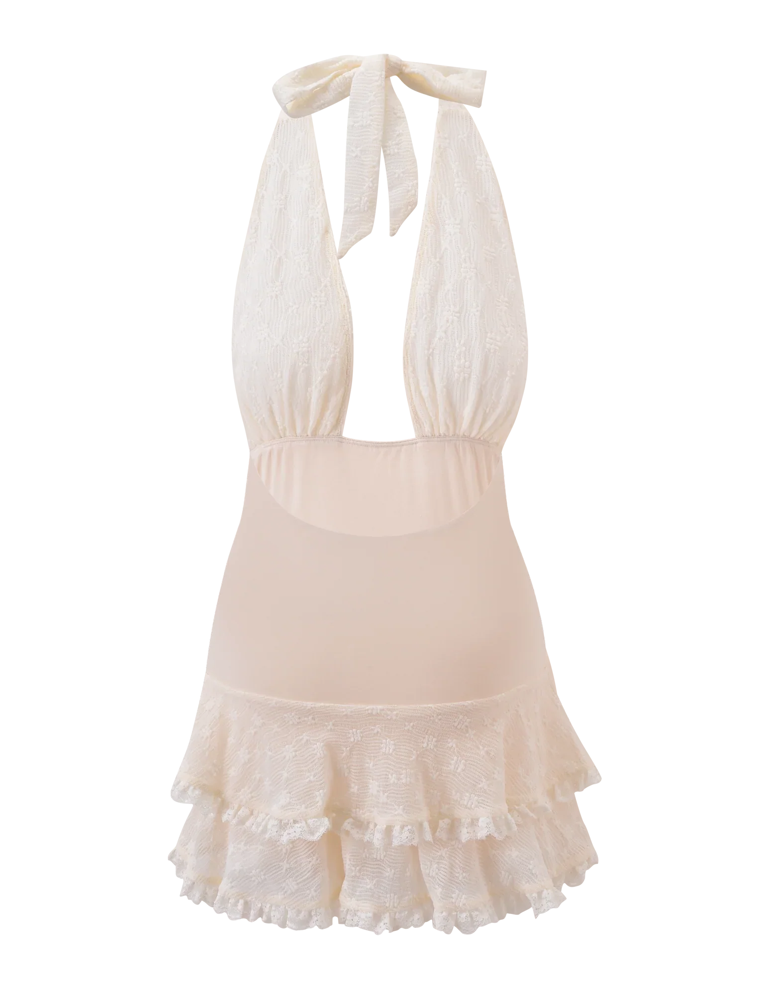 ANOUK RUFFLE MINI DRESS - CREAM