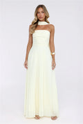 Sugar Babe Strapless Pleated Maxi Dress Yellow
