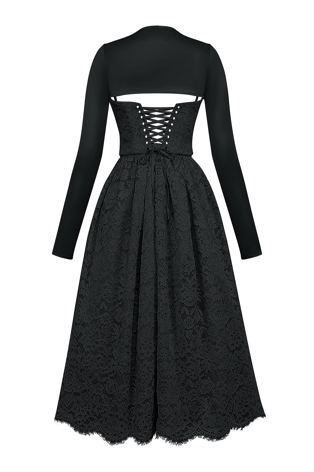 black lace corset, skirt and bolero - sale