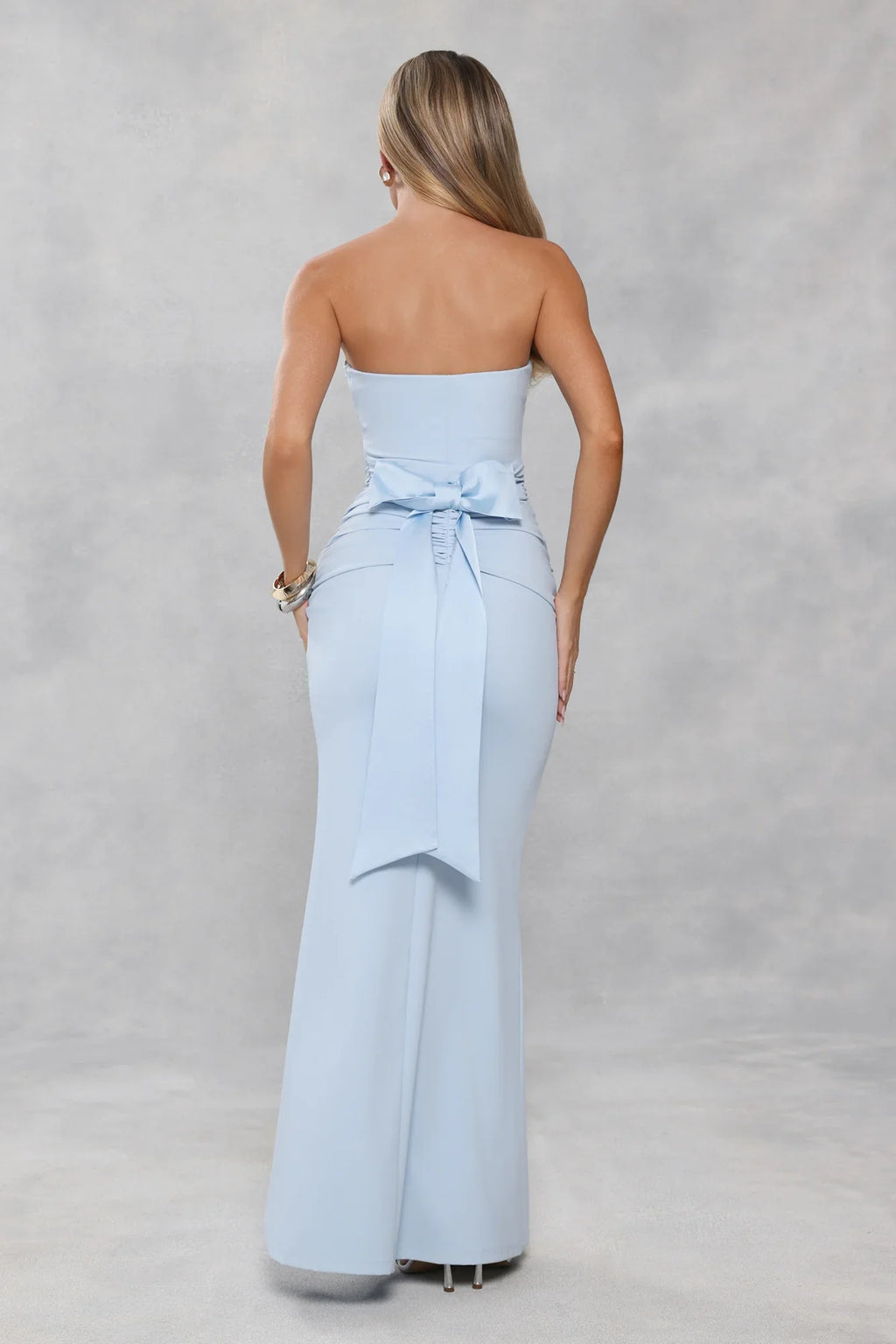 Platinum Party Strapless Maxi Dress Blue