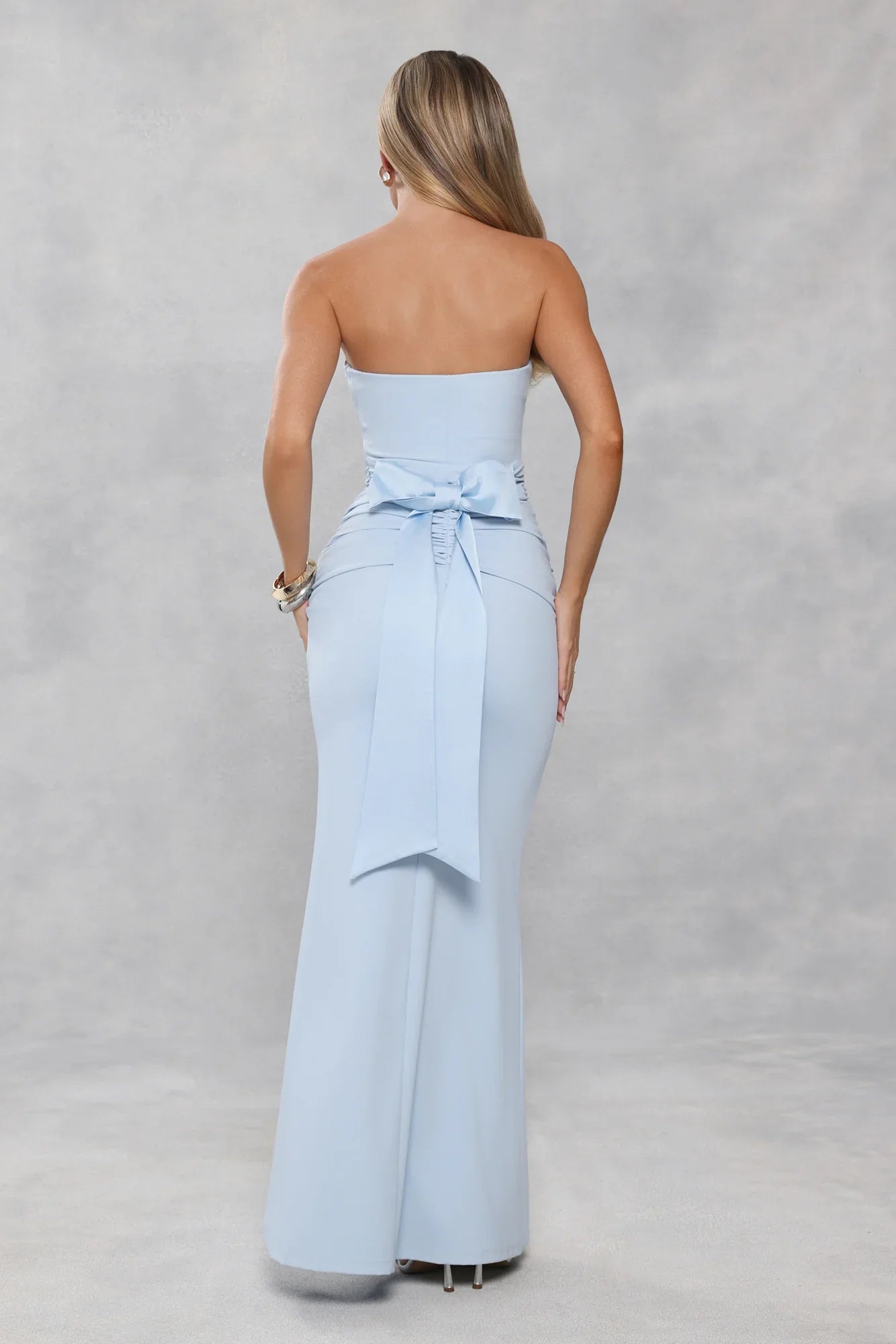 Platinum Party Strapless Maxi Dress Blue
