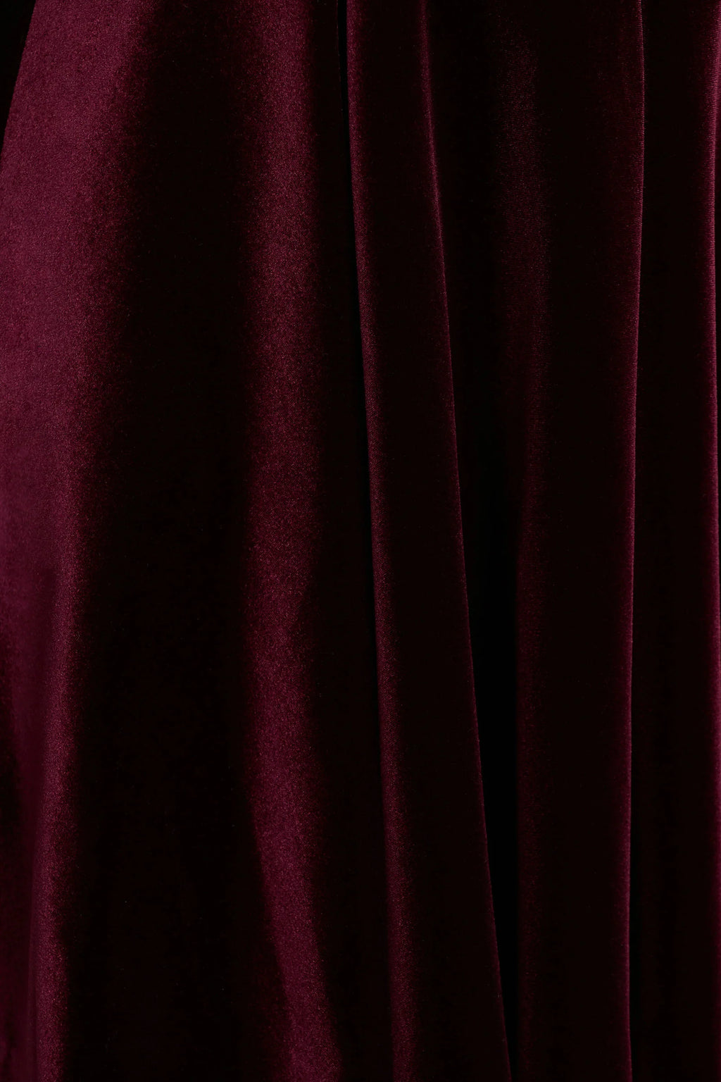 Mina | Burgundy Velvet And Satin Bandeau Skater Mini Dress