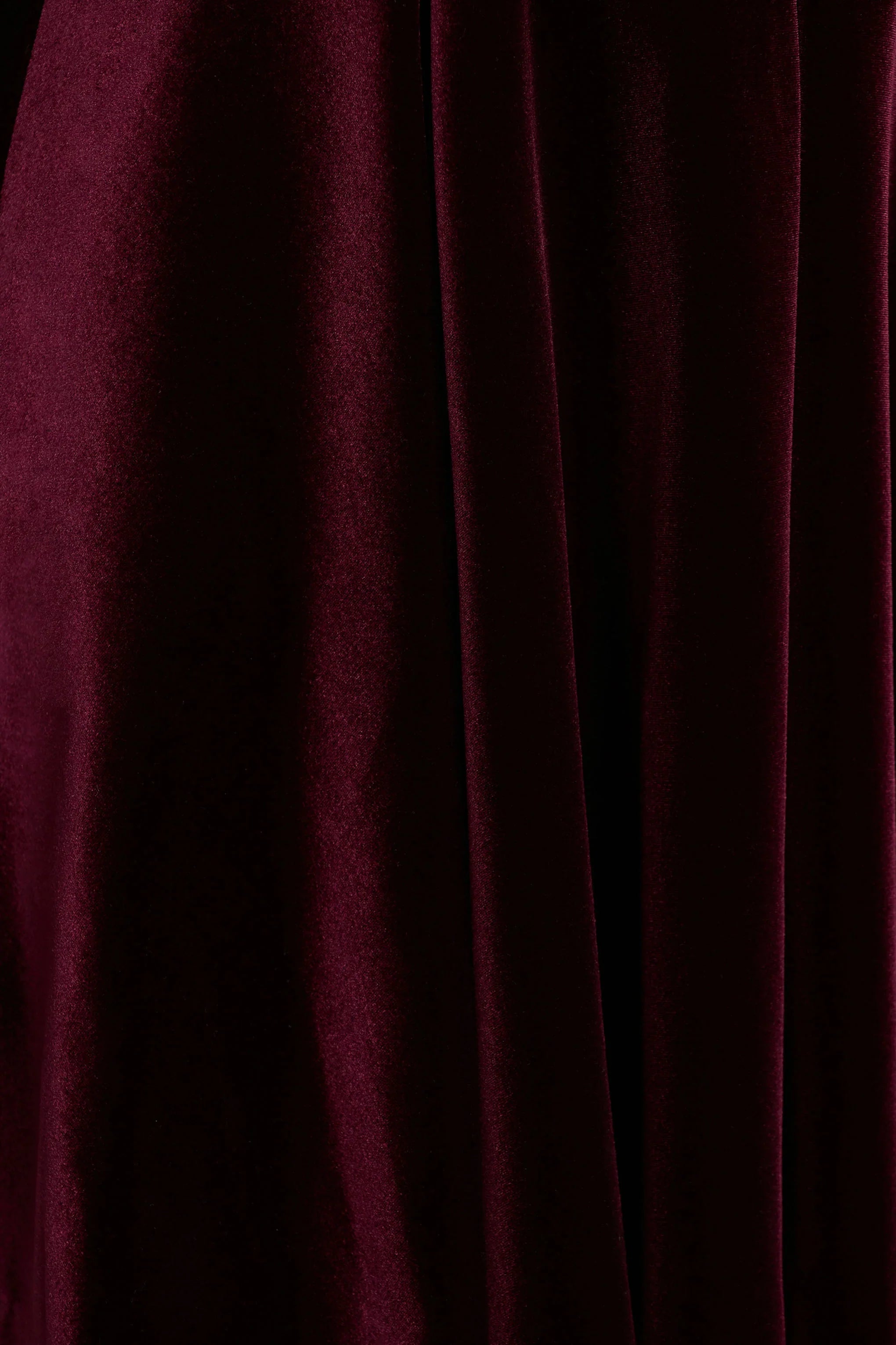 Mina | Burgundy Velvet And Satin Bandeau Skater Mini Dress