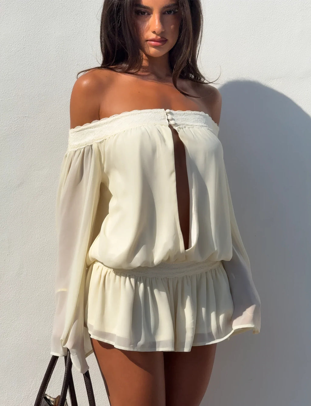 TESSIE PLAYSUIT - IVORY