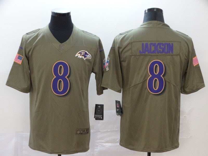 Men's Baltimore Ravens #8 Lamar Jackson Brown Game Jersey1