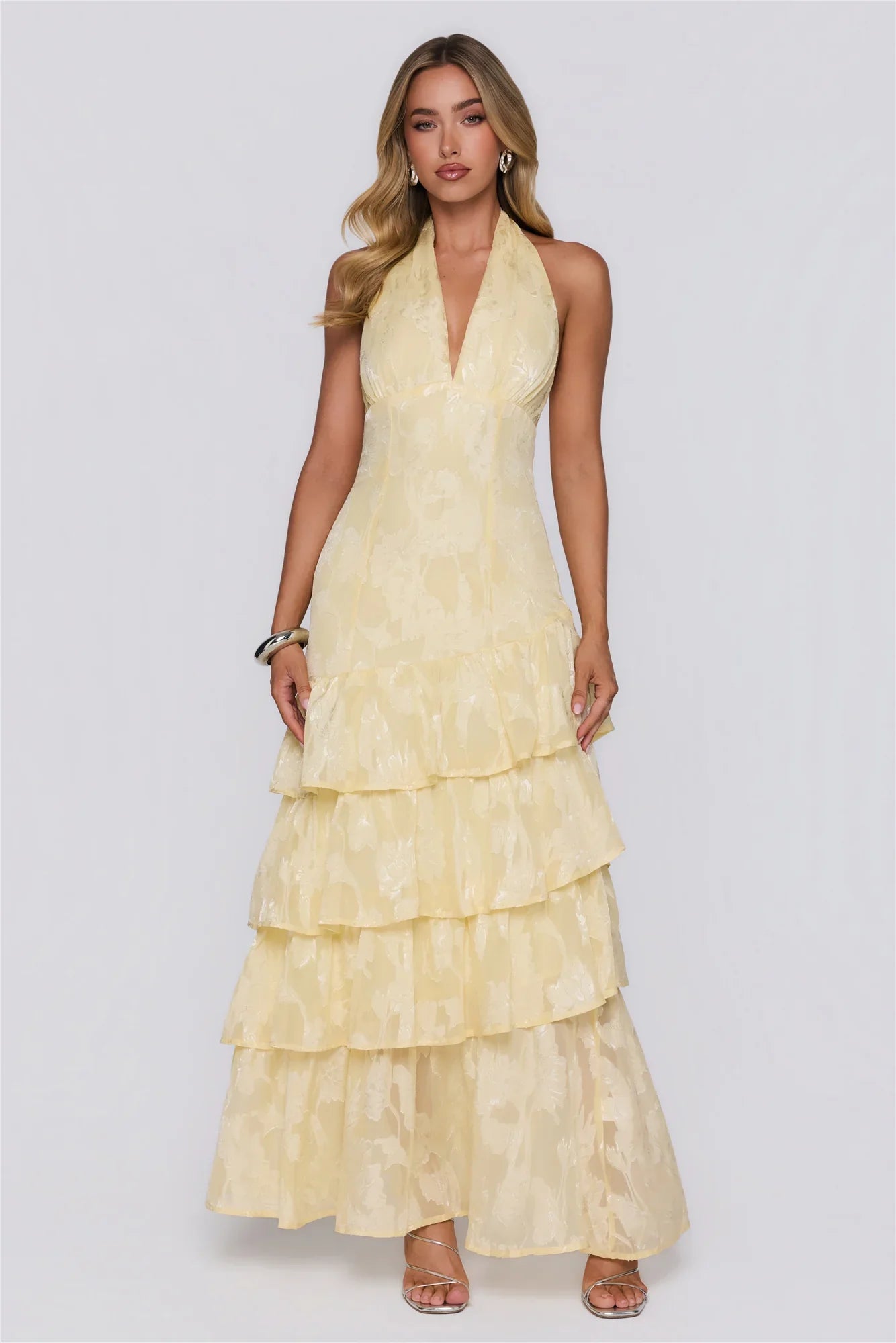 Mood Shift Halter Maxi Dress Yellow