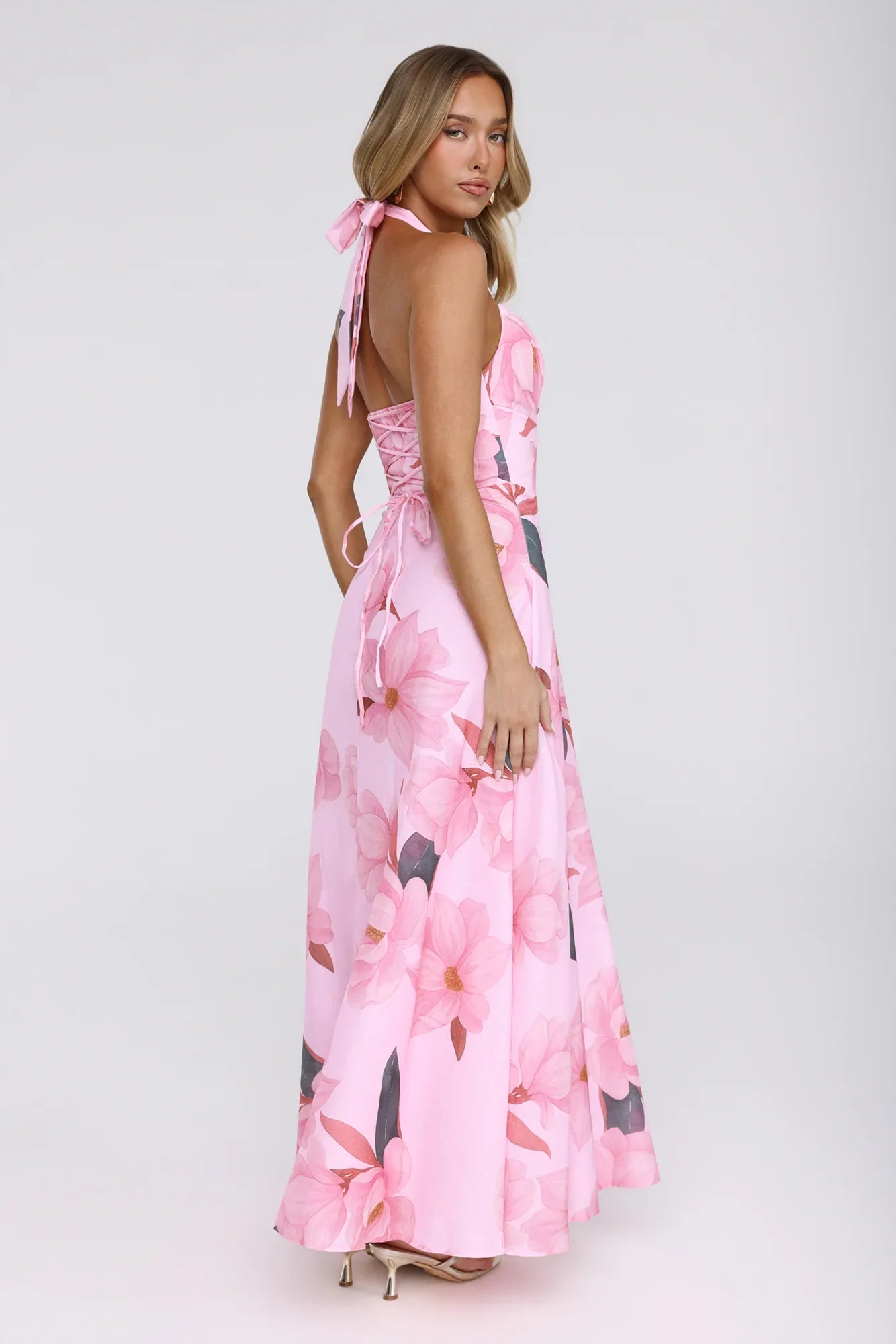 Femme Queen Halter Maxi Dress Pink