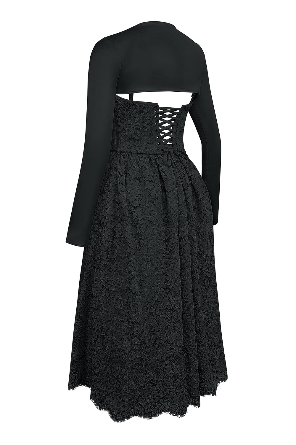 black lace corset, skirt and bolero - sale