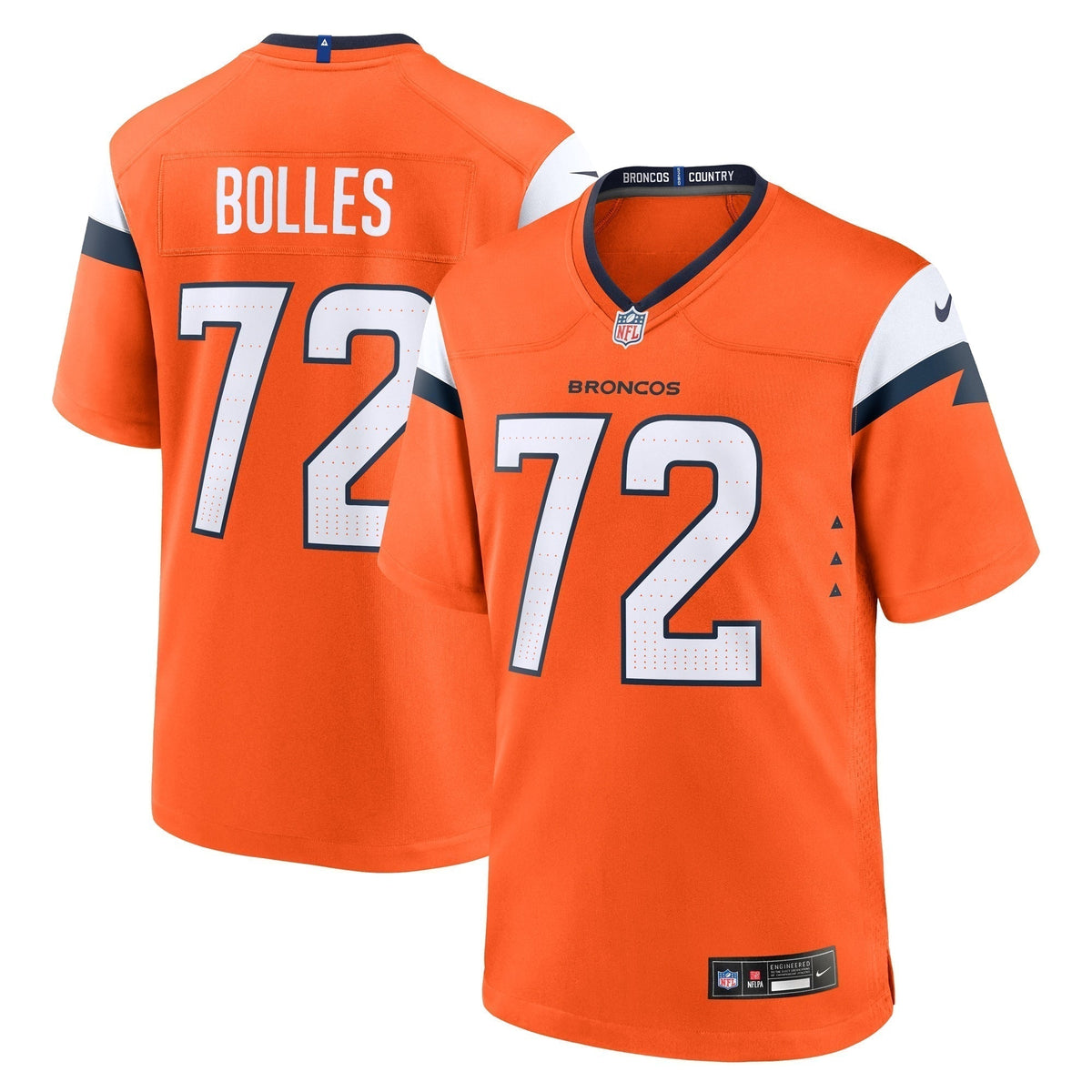 Garett Bolles Denver Broncos Nike Team Game Jersey -  Orange