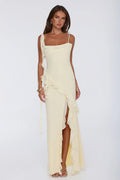 Fluttering Petals Maxi Dress Yellow