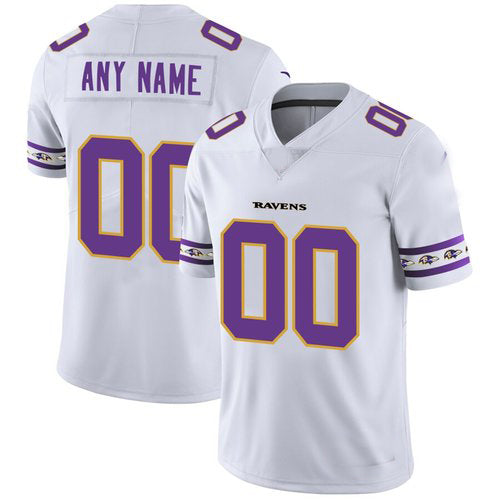 Custom1 Baltimore Ravens White Team Logo Vapor Limited Jersey1 Stitched American Football Jerseys