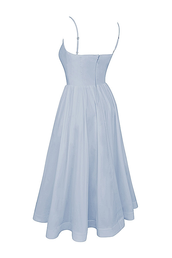 soft blue corset sundress