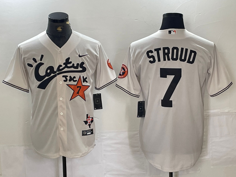 Men's Houston Astros C.J. Stroud #7 White Limited Player Jersey1