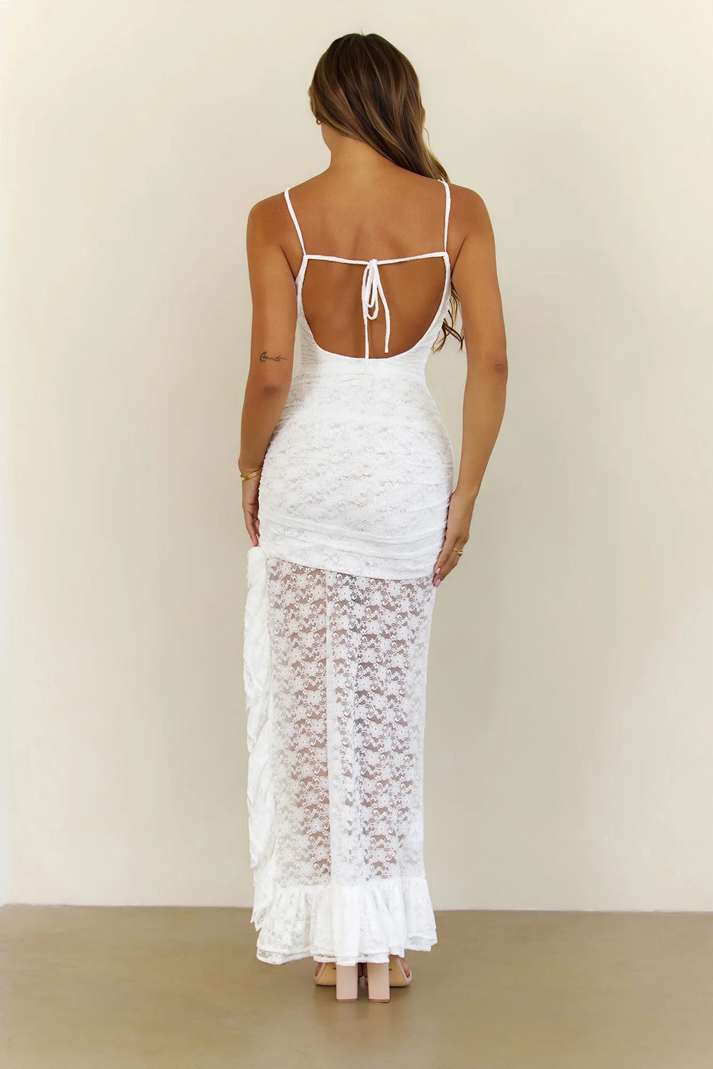 Sunlit Bloom Maxi Dress White
