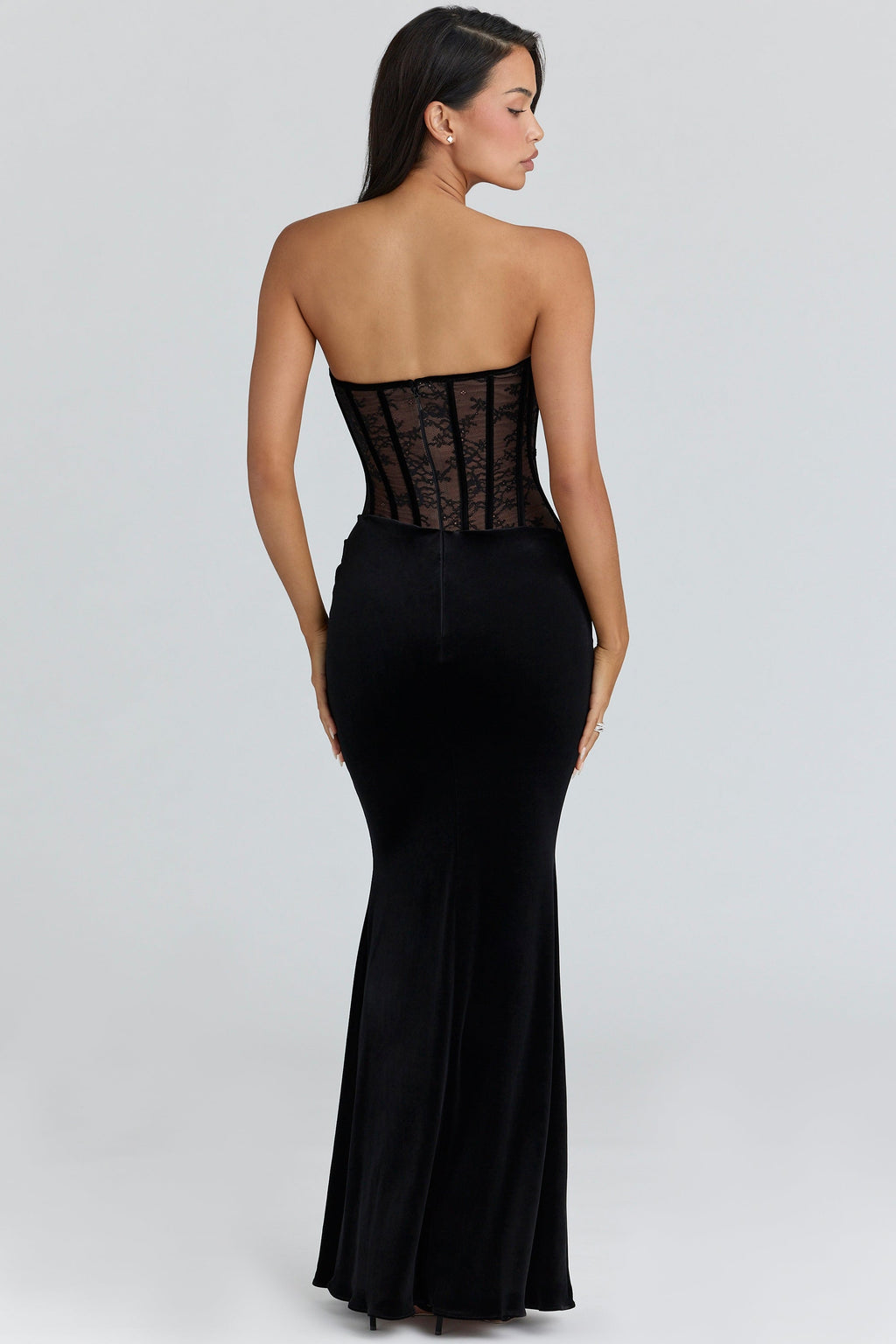 black lace maxi dress + bolero