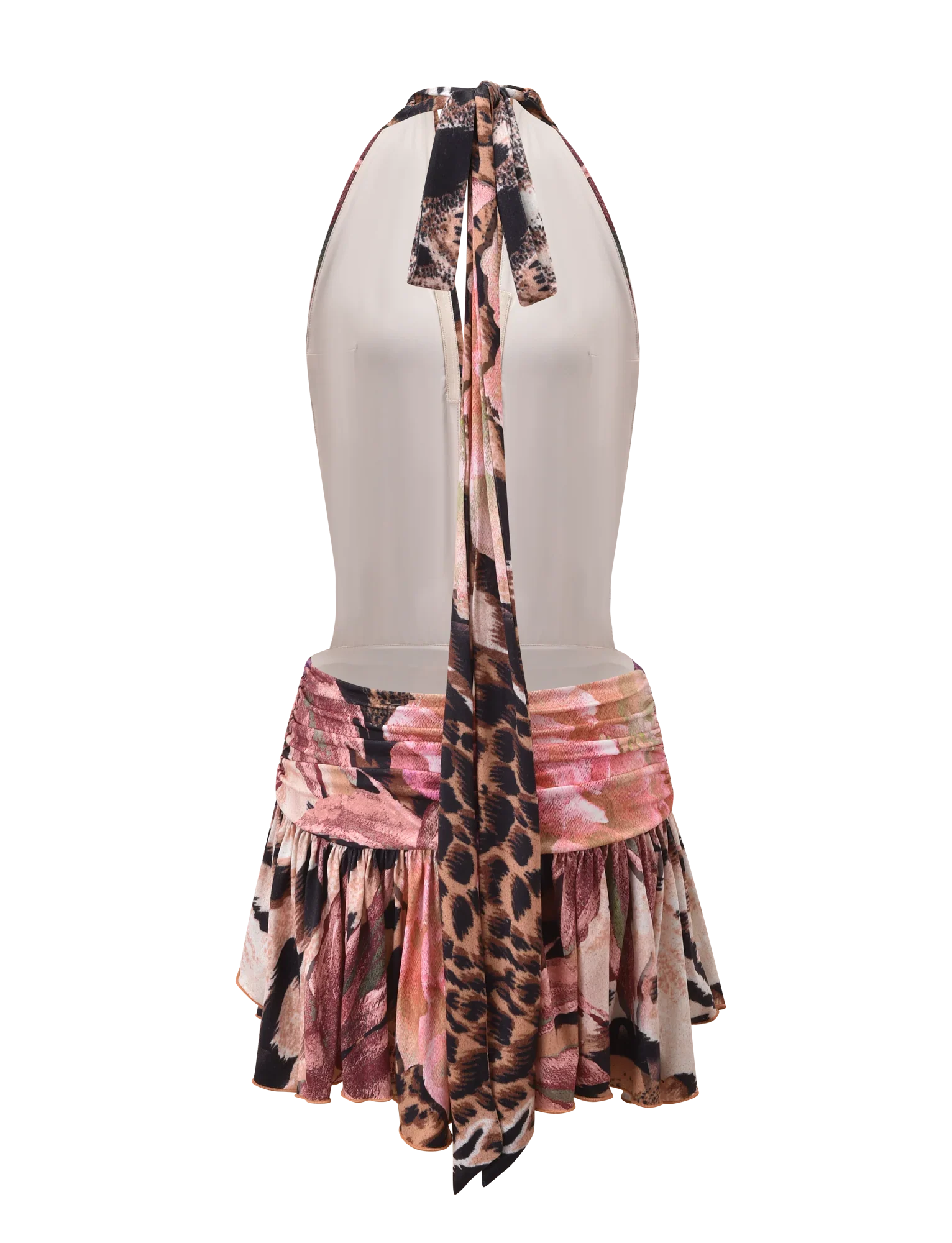 INDI HALTER SCARF DRESS - ANIMALIER FLORAL
