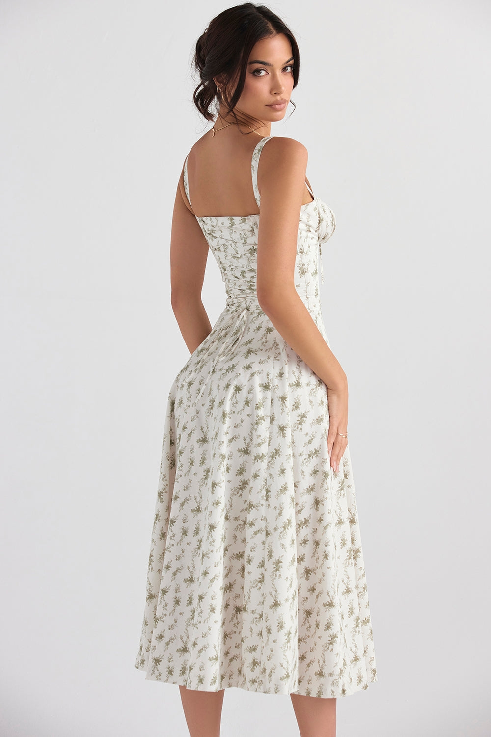 garden print bustier sundress