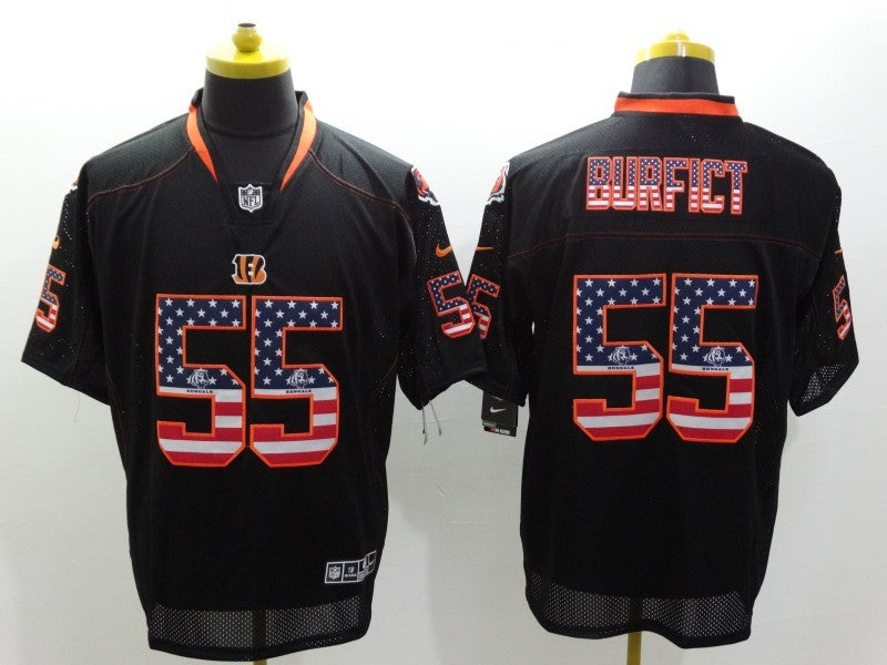 Men's Cincinnati Bengals Vontaze Burfict #55 Black Game Jersey1