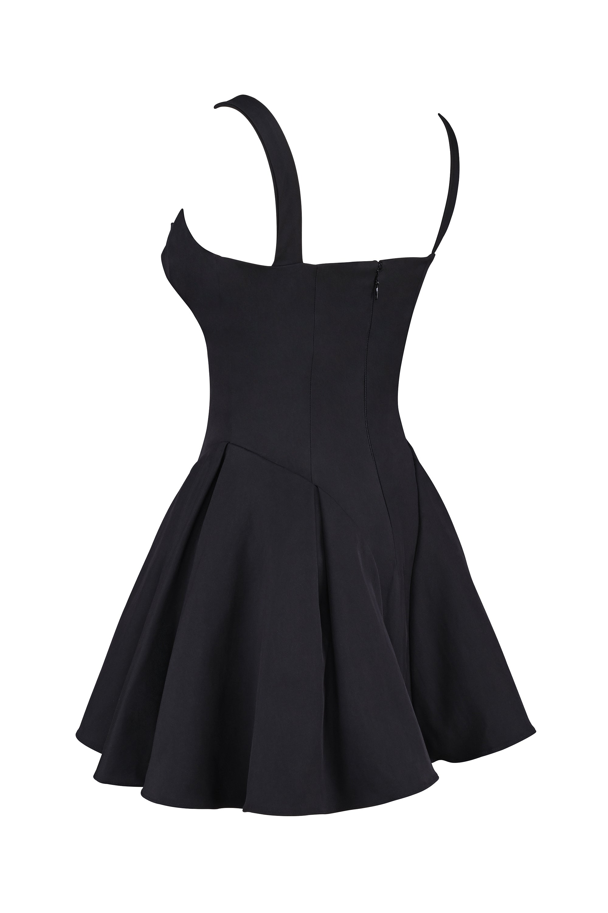 black twill mini dress