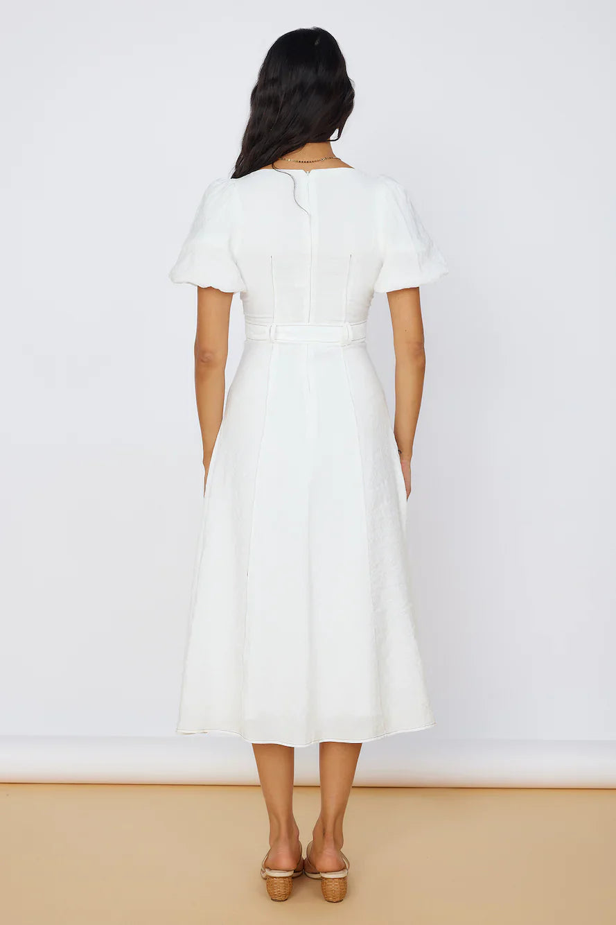 Starlight Serenade Midi Dress White
