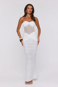 Blanco Halter Midi Dress White