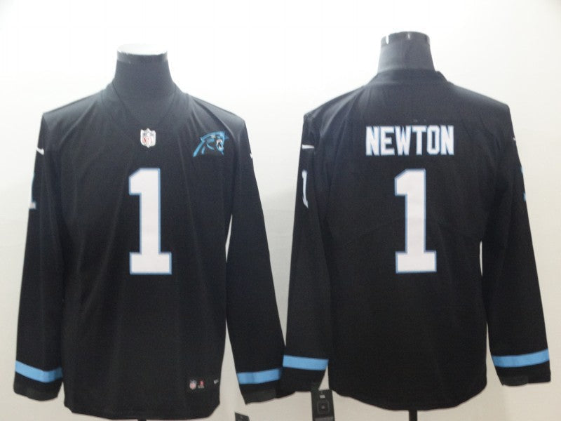 Men's Carolina Panthers #1 Cam Newton Black Player Game Jersey1