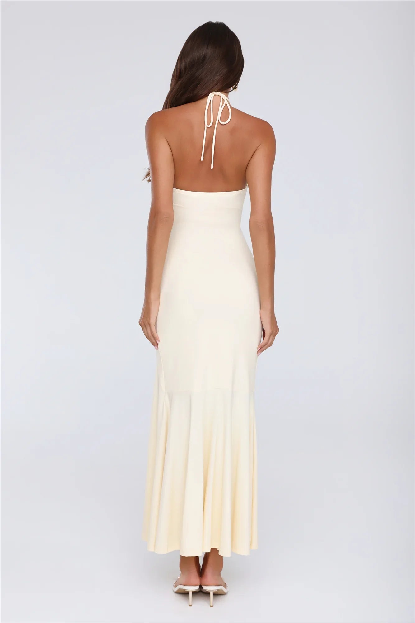 Daisy Flicker Halter Maxi Dress Yellow