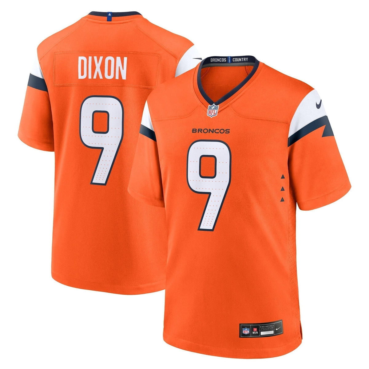 Riley Dixon Denver Broncos Nike Team Game Jersey -  Orange