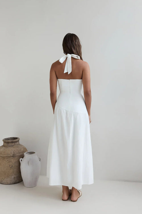 Angelic Song Halter Maxi Dress White