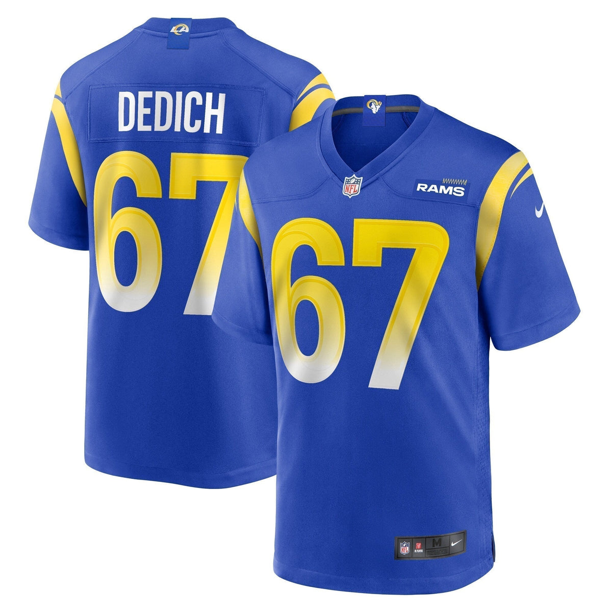 Justin Dedich Los Angeles Rams Nike Game Jersey -  Royal