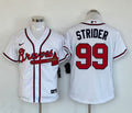 Men's Atlanta Braves Spencer Strider #99 White Replica Player Jersey