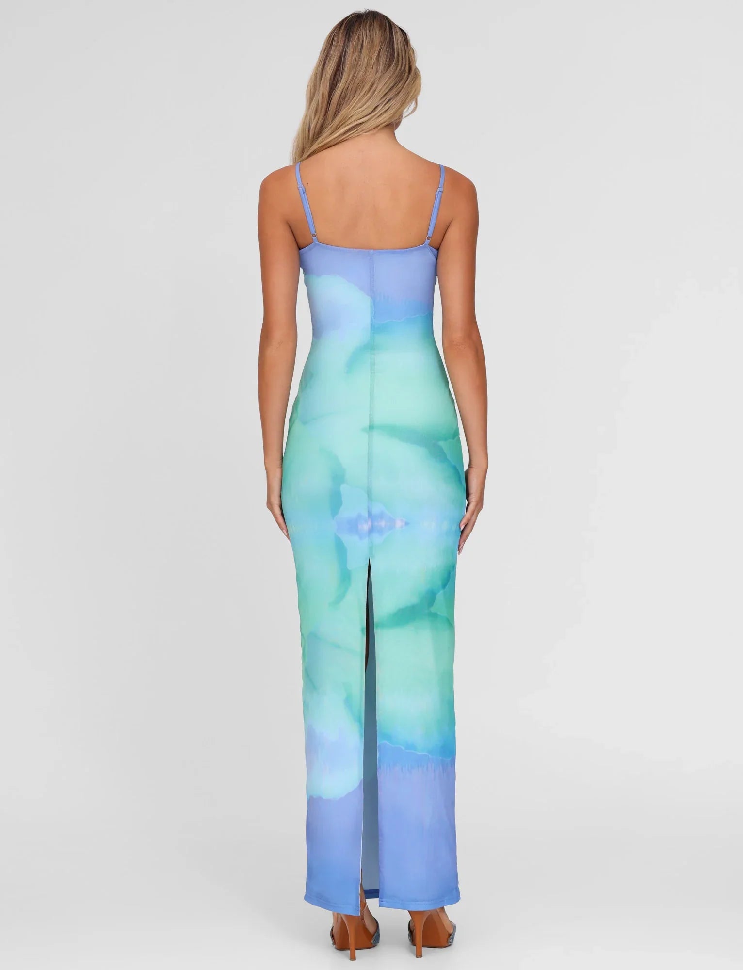 ARDON MAXI DRESS - BLUE : MACRO FLORAL : BLUE HIBISCUS