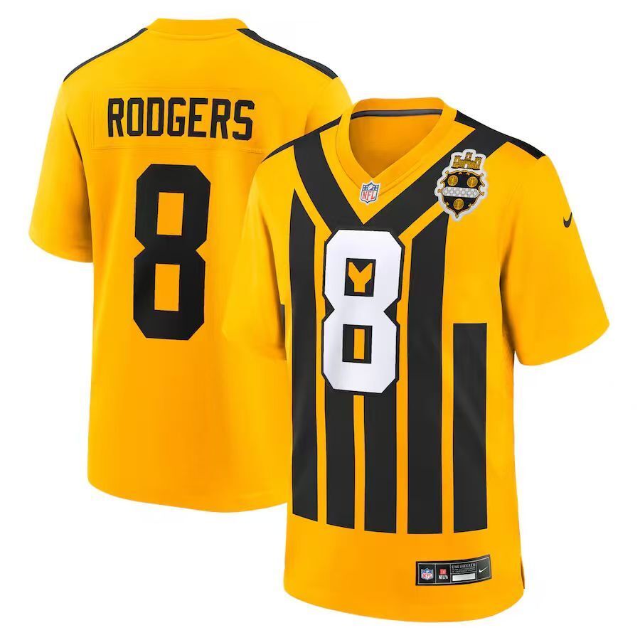 Men's Pittsburgh Steelers Aaron Rodgers Nike Jersey -  Retro Yellow-2