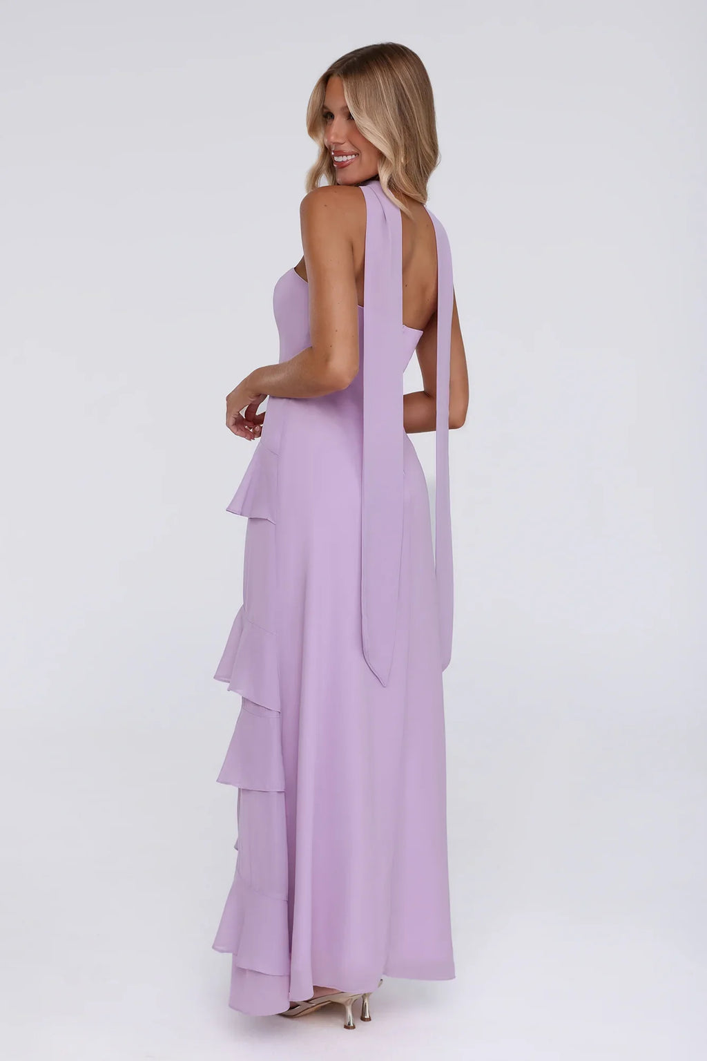 Sunset Reverie Strapless Maxi Dress Lilac