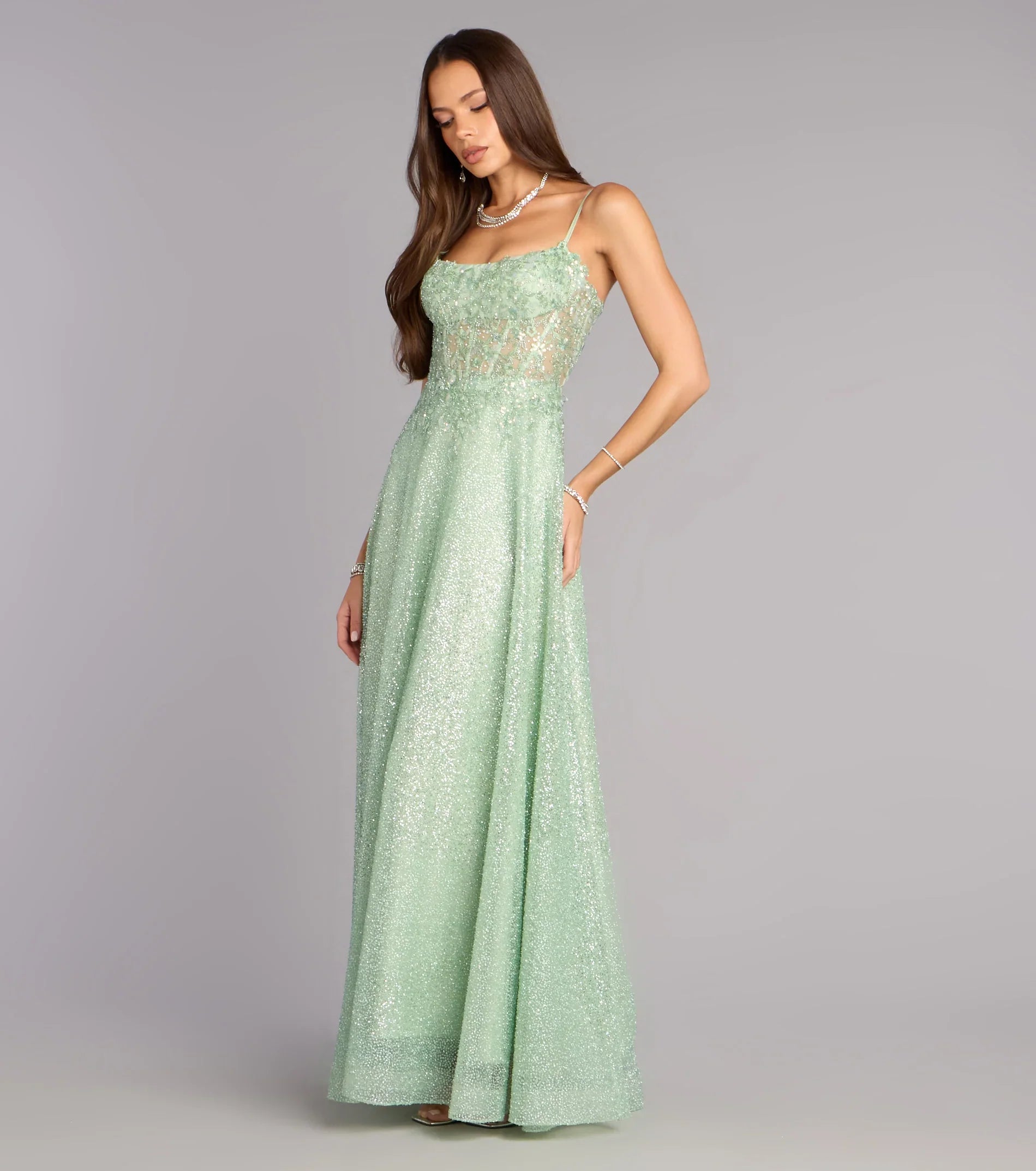 Gloria Lace-Up Corset A-Line Ball Gown
