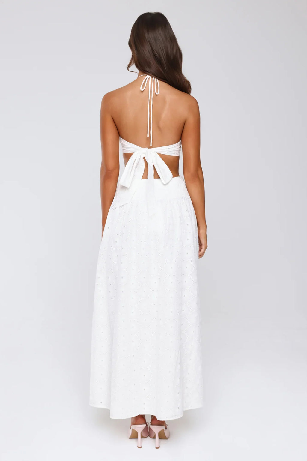 Soft Swoon Halter Maxi Dress Off White