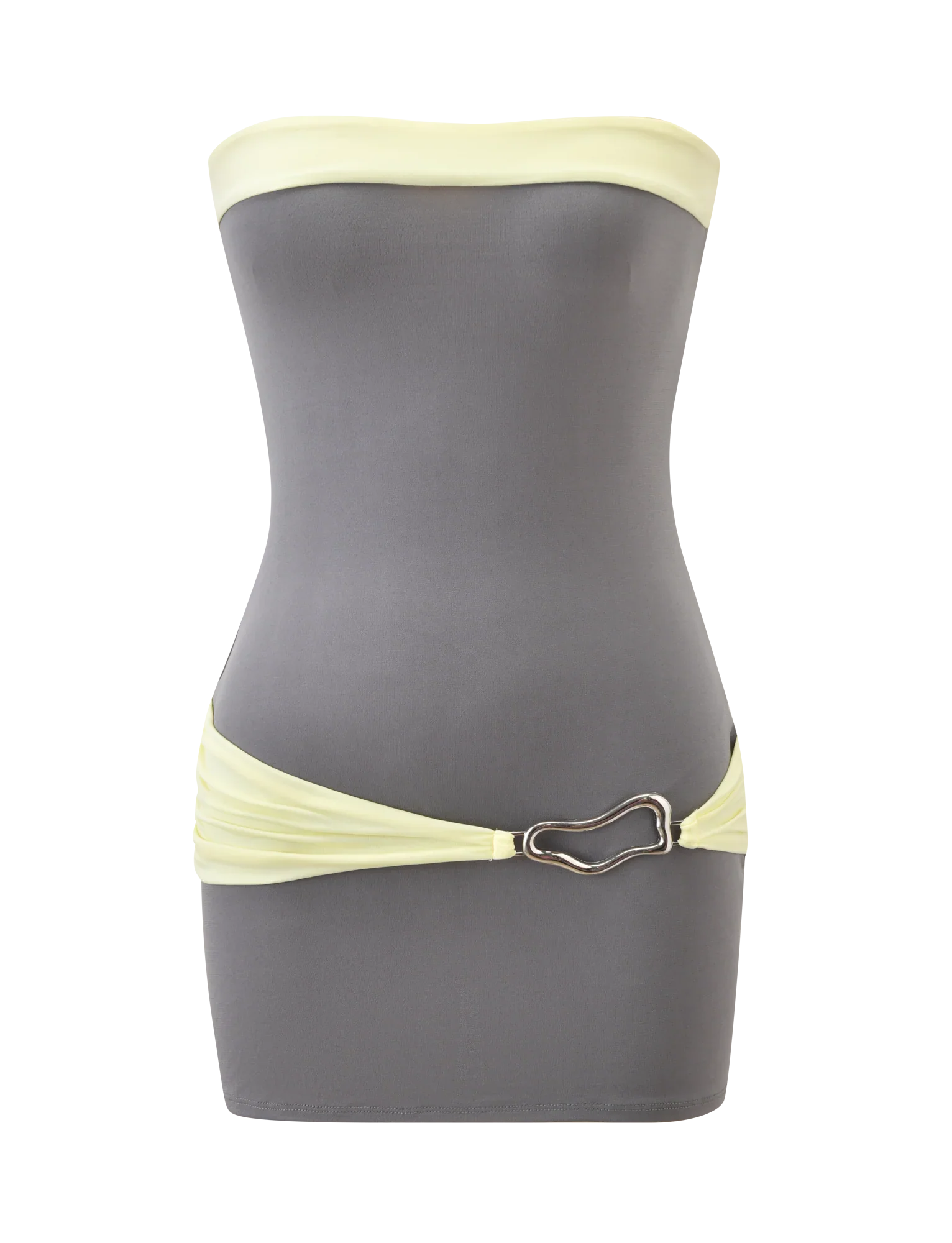 EOS MINI DRESS - GREY AND YELLOW