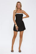Dotted Luxe Mini Dress Black