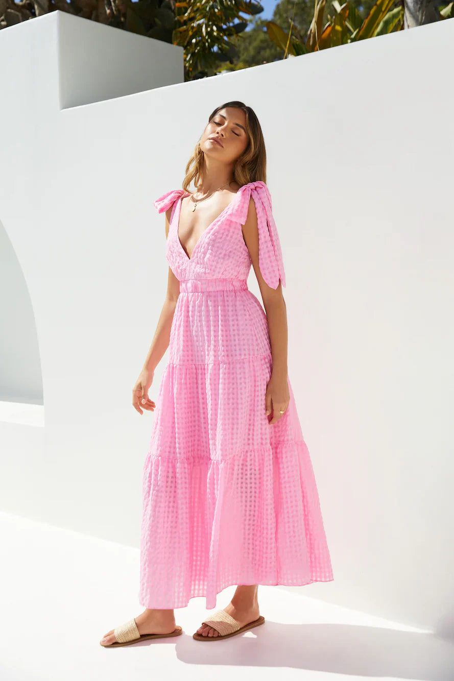 Aurora Glow Pink Maxi Dress