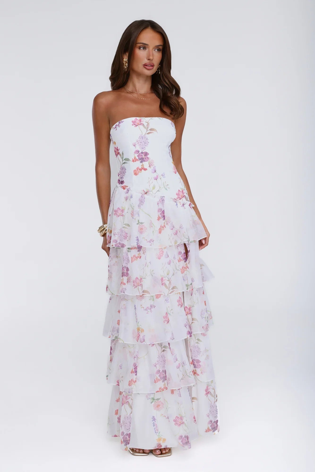 Styled For Sunshine Strapless Maxi Dress White