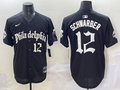 Men's Philadelphia Phillies Kyle Schwarber #12 Black Replica Player Jersey