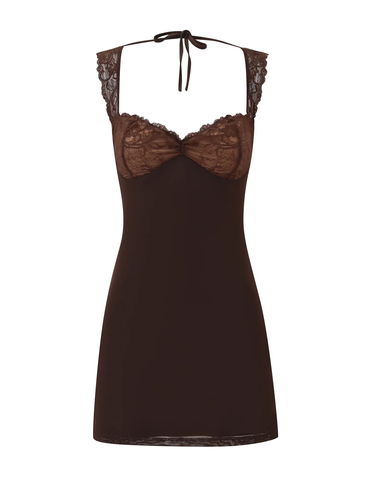 NYOMI MINI DRESS - CHOCOLATE
