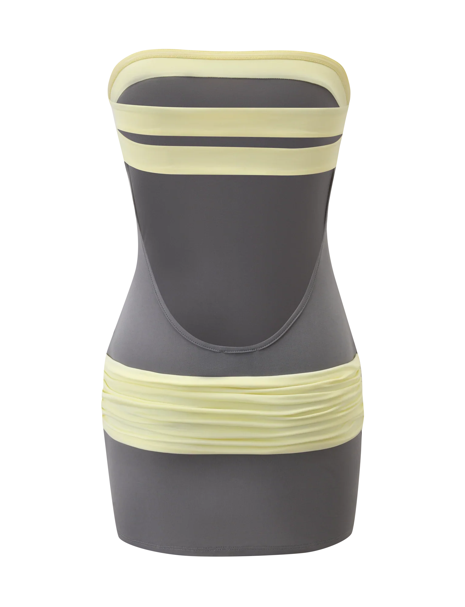 EOS MINI DRESS - GREY AND YELLOW