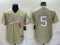Men's Los Angeles Dodgers Freddie Freeman #5 Gold Replica Baseball Jersey1