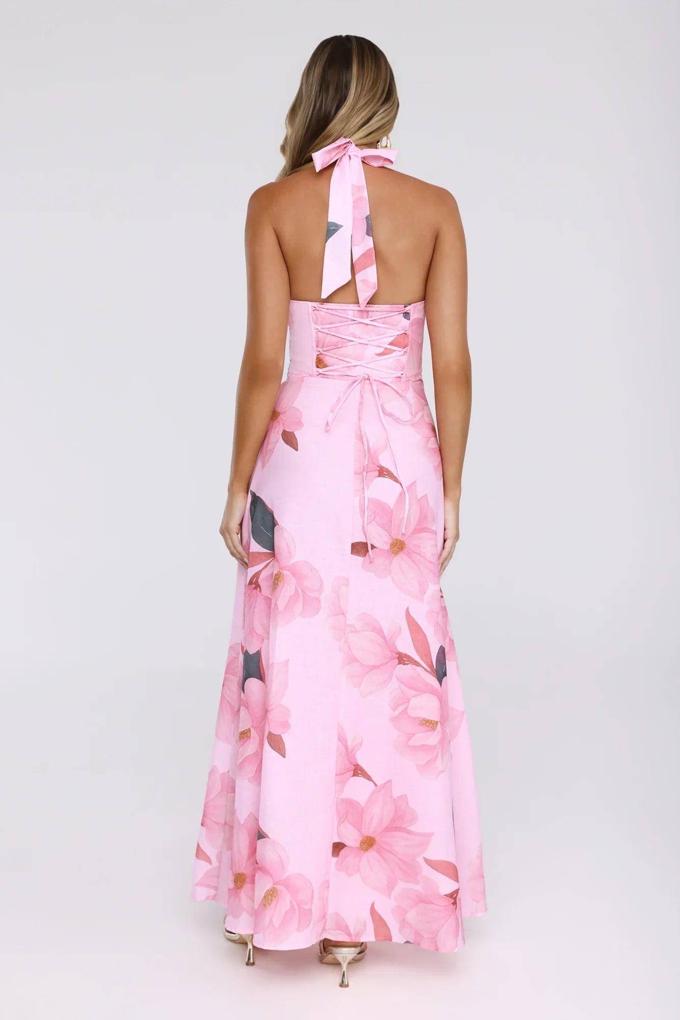 Femme Queen Halter Maxi Dress Pink