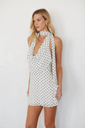 Sola Cowl Polka Dot Mini Dress